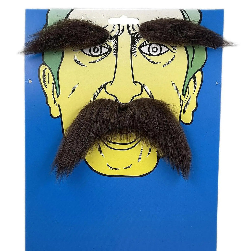 2Pcs Fake Mustache and Fake Eyebrows DIY Makeup False Facial Hair