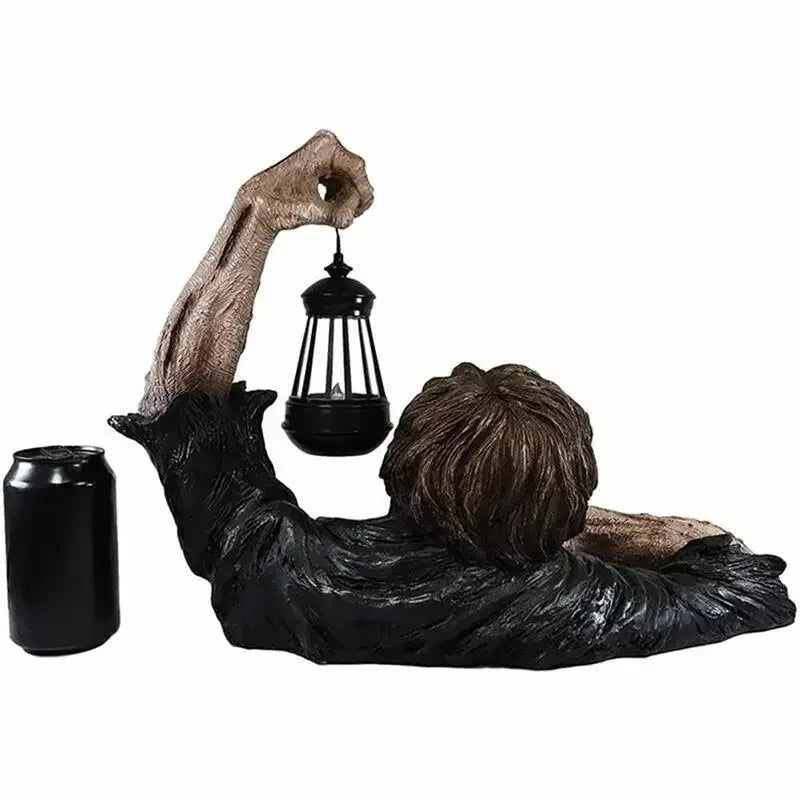 Crawling Zombie Lantern: LED Halloween Outdoor Horror Figurine
