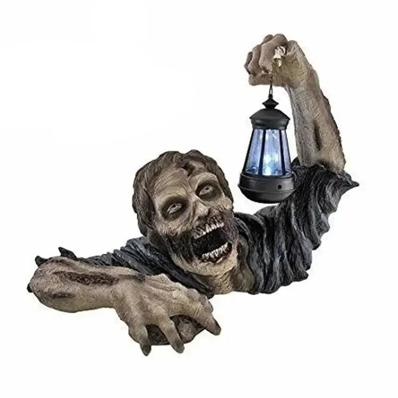 Crawling Zombie Lantern: LED Halloween Outdoor Horror Figurine