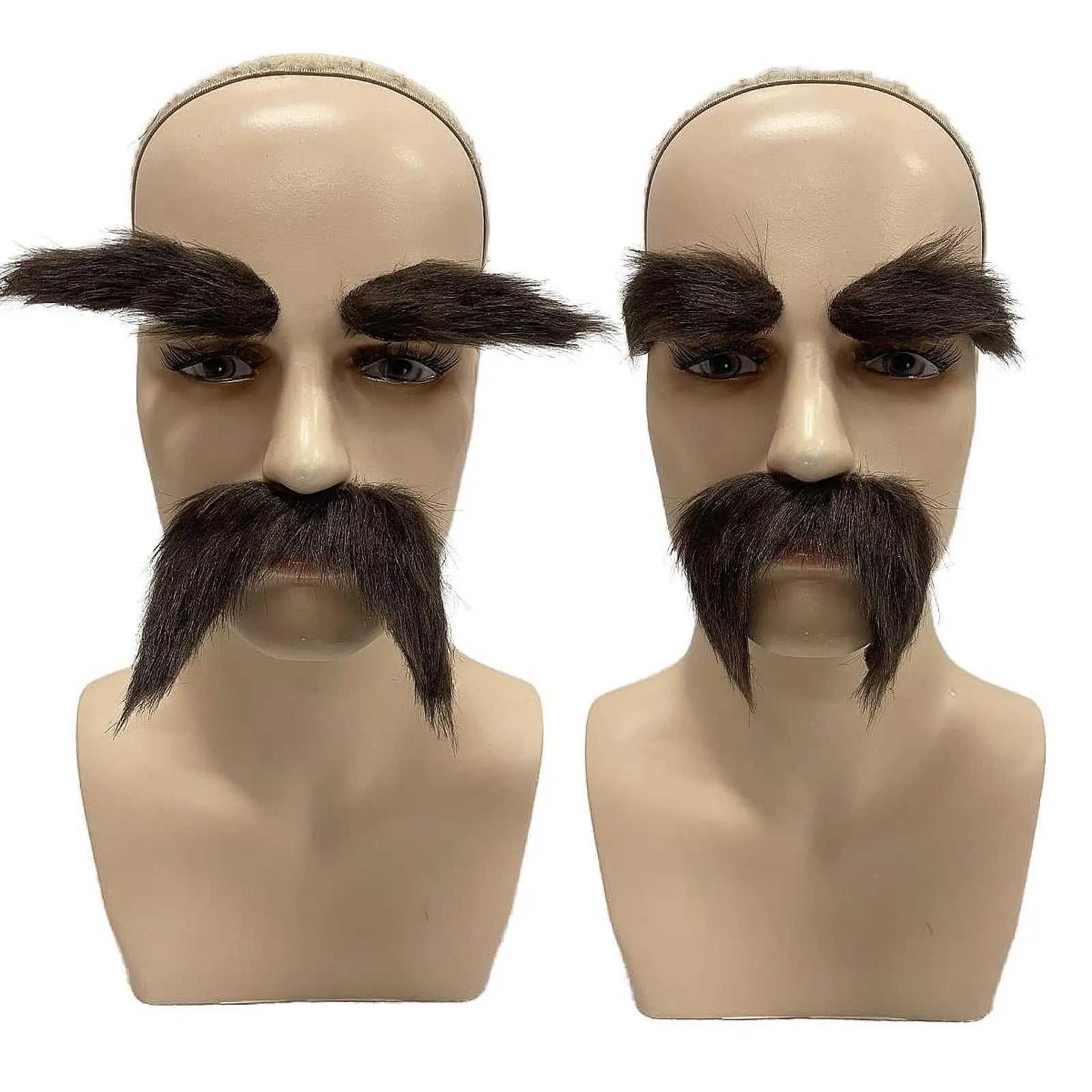 2Pcs Fake Mustache and Fake Eyebrows DIY Makeup False Facial Hair