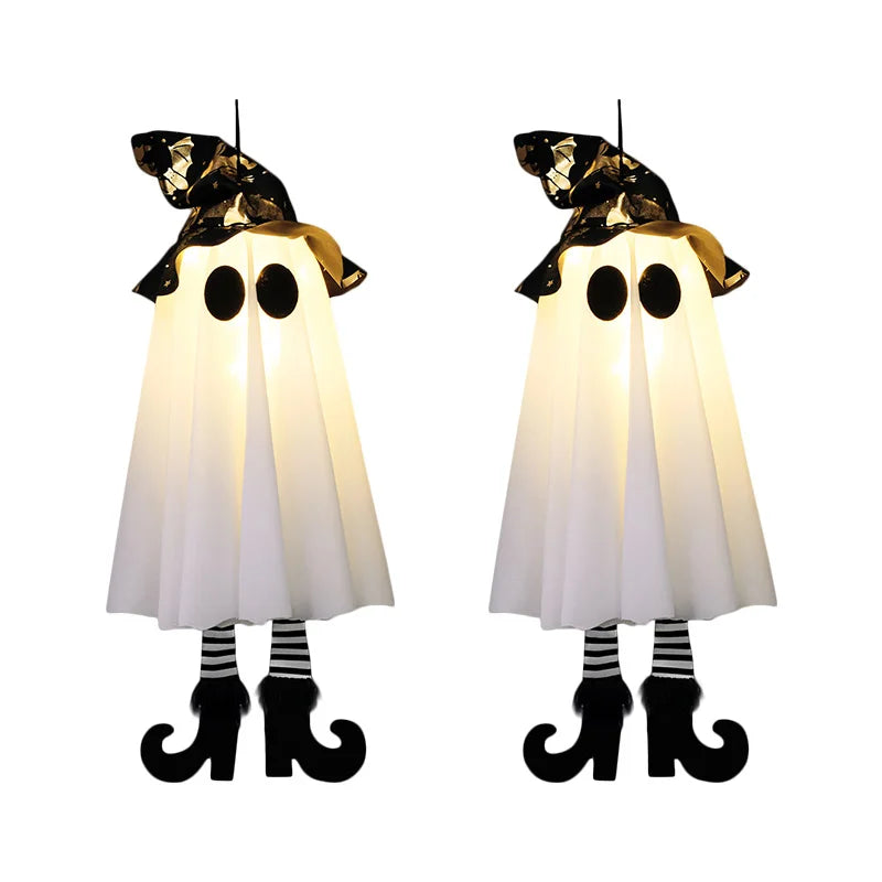 LED Light-Up Witch Ghost Hanging Ornaments: 1/2/3PCS Halloween Decor