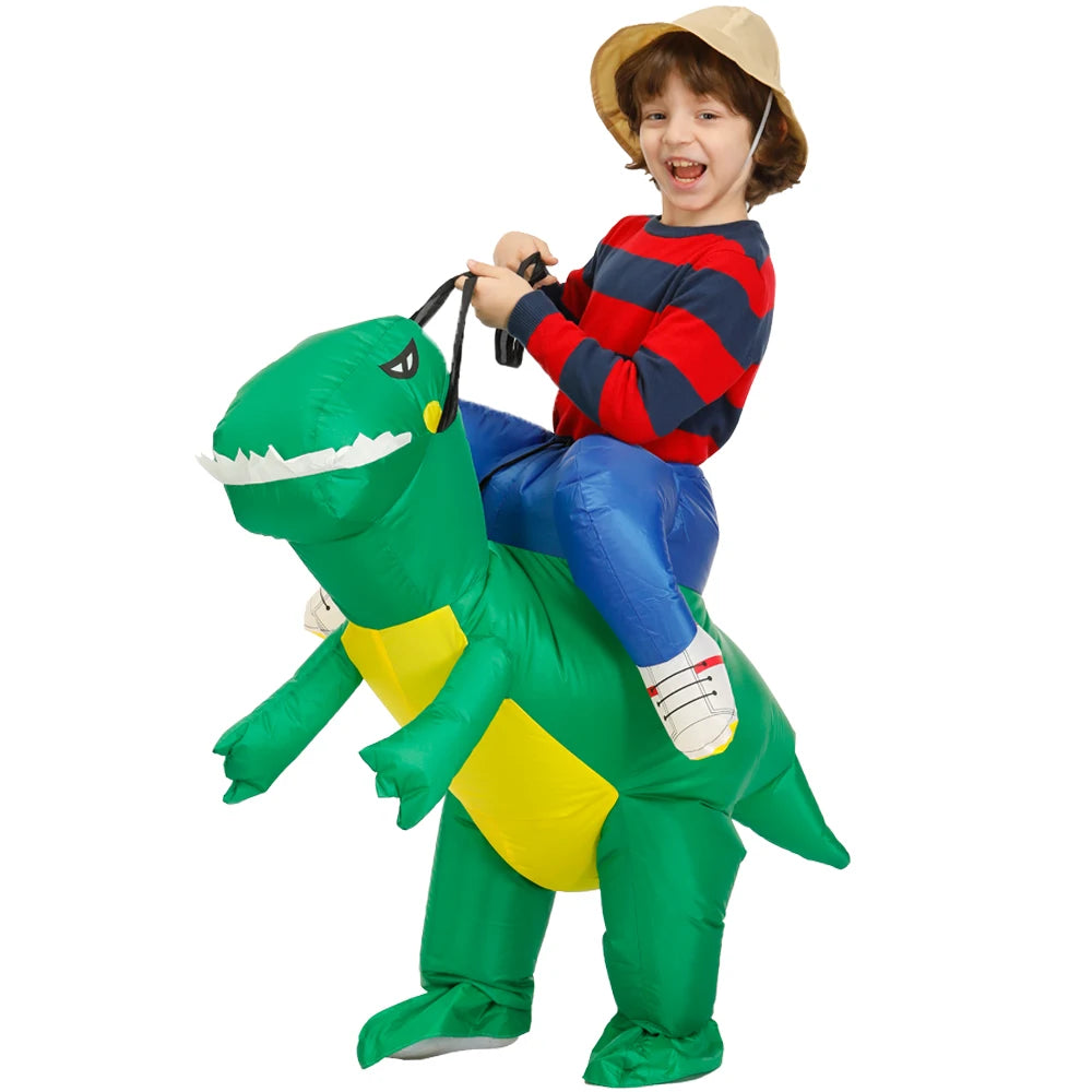 Kids Inflatable Mascot Costumes: Dinosaur, Unicorn, Rooster for Halloween Cosplay