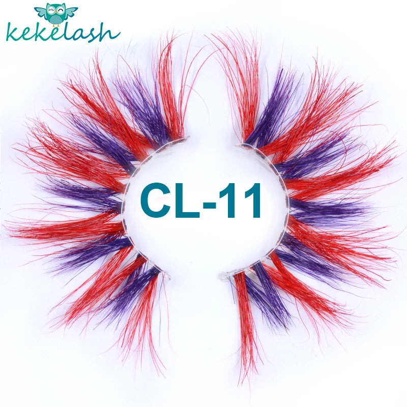 Kekelash halloween colored rainbow real mink eyelash lashes