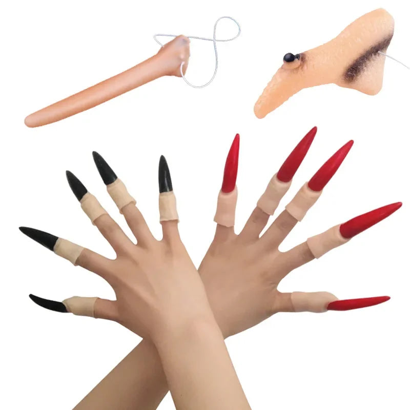 Long Witch Nose Fake Witches Props Ghost Finger Nail Zombie Scary Cosplay
