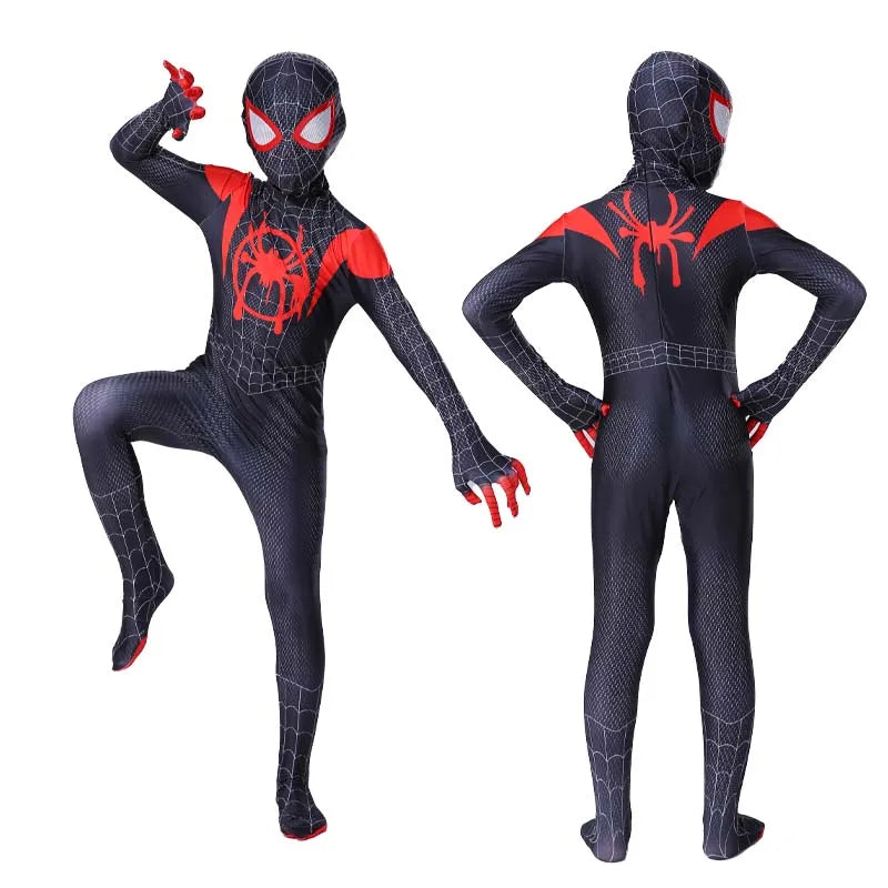 Anime Spiderman Kids Cosplay Costumes Miles Morales Spider Man Jumpsuit