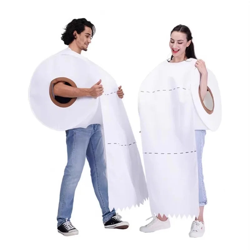 Poop & Toilet Paper Couples Costume: Funny Adult Cosplay Parody Suit
