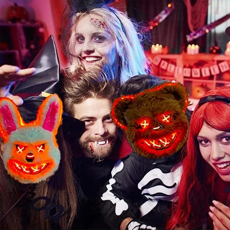 LED Bloody Rabbit/Bear Horror Face Mask: Halloween Cosplay Prop