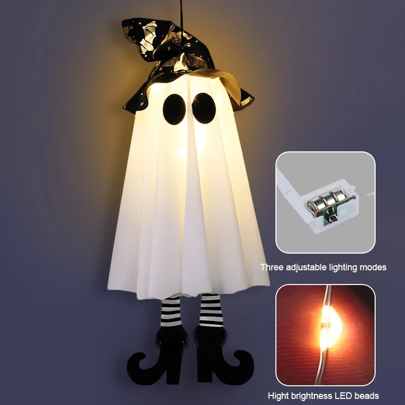 LED Light-Up Witch Ghost Hanging Ornaments: 1/2/3PCS Halloween Decor