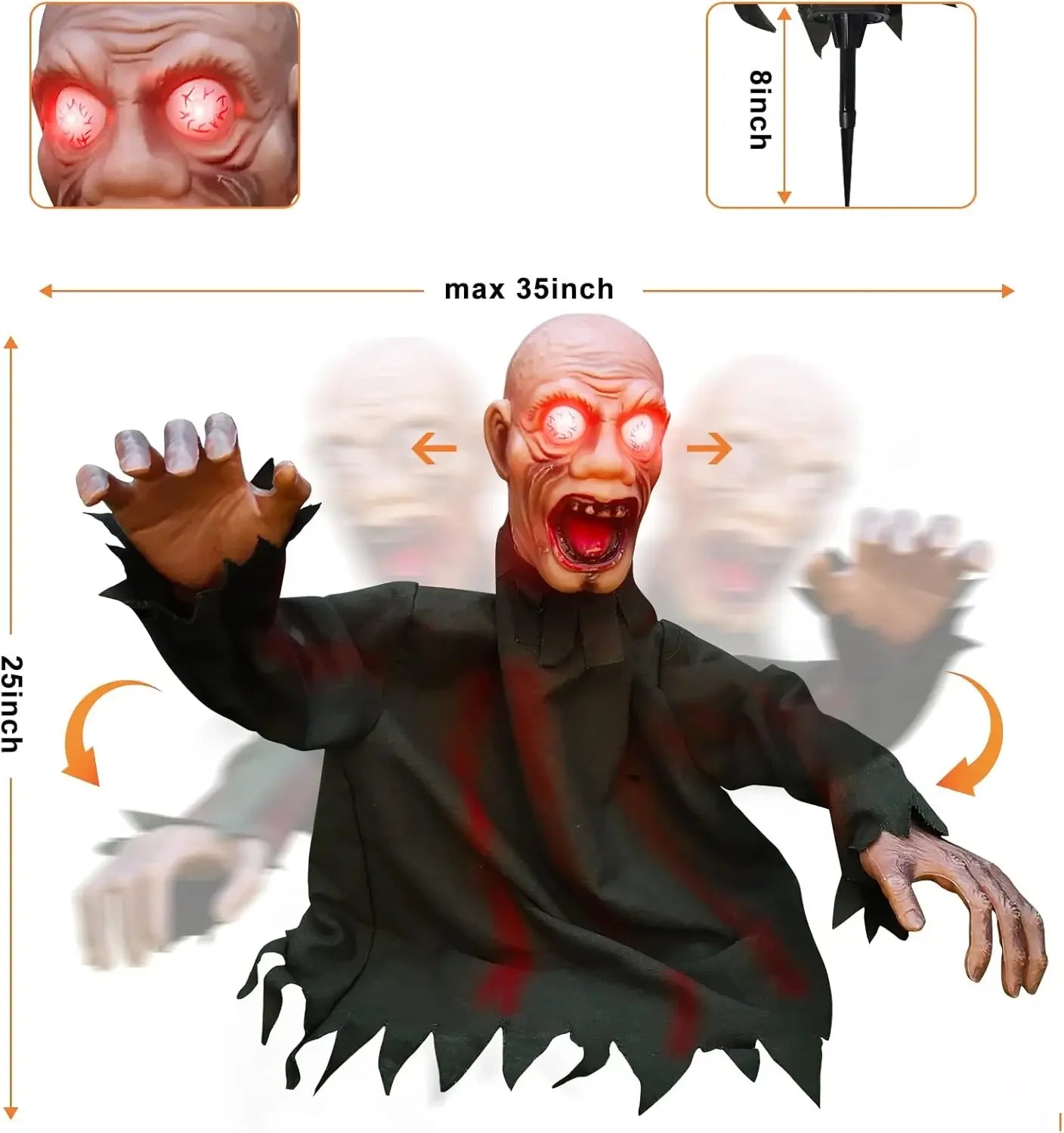 Motion-Activated Jumping Ghost: Plug-in Halloween Terror Prop