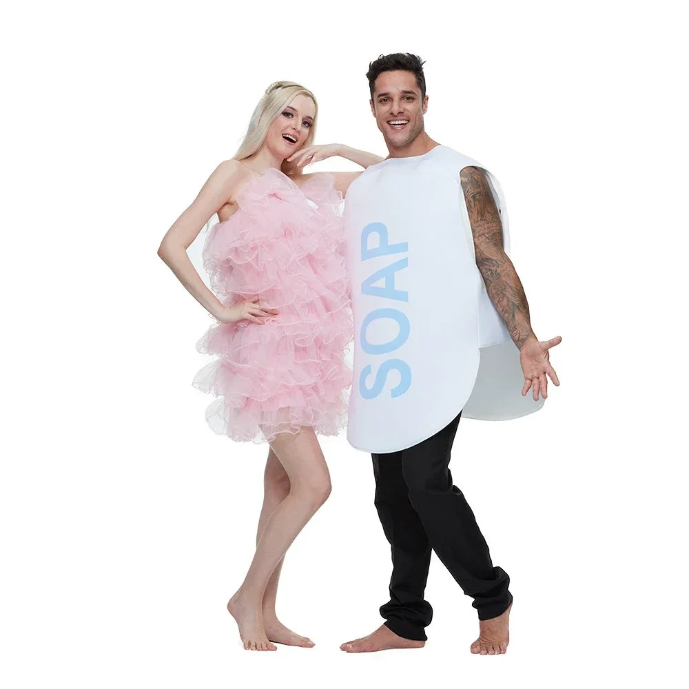 EraSpooky Soap & Loofah Couples Costume: Funny Adult Halloween Set