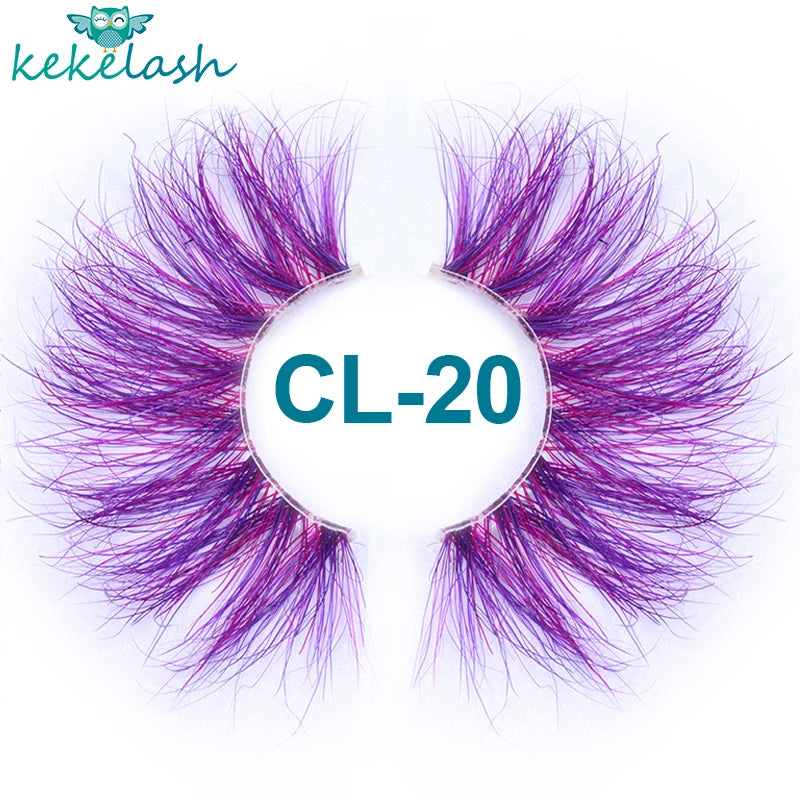 Kekelash halloween colored rainbow real mink eyelash lashes