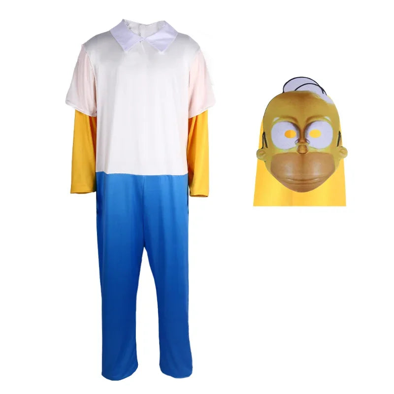 Simpsons Family Cosplay Costume: Lisa, Bart, Homer, Marge Halloween Dress