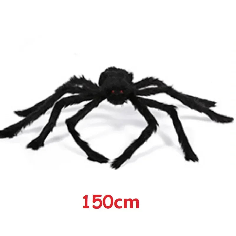 Giant Spider Web with Plush Spider: Halloween Party Decor