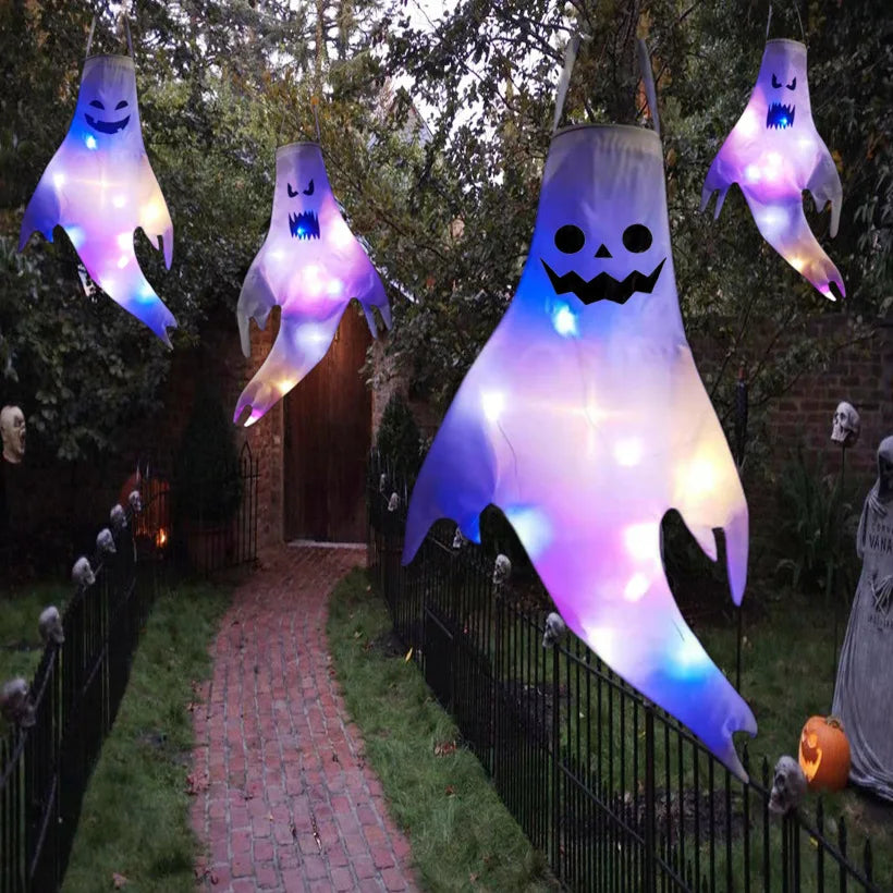 LED Luminous Hanging Ghost: Scary Halloween Party Prop