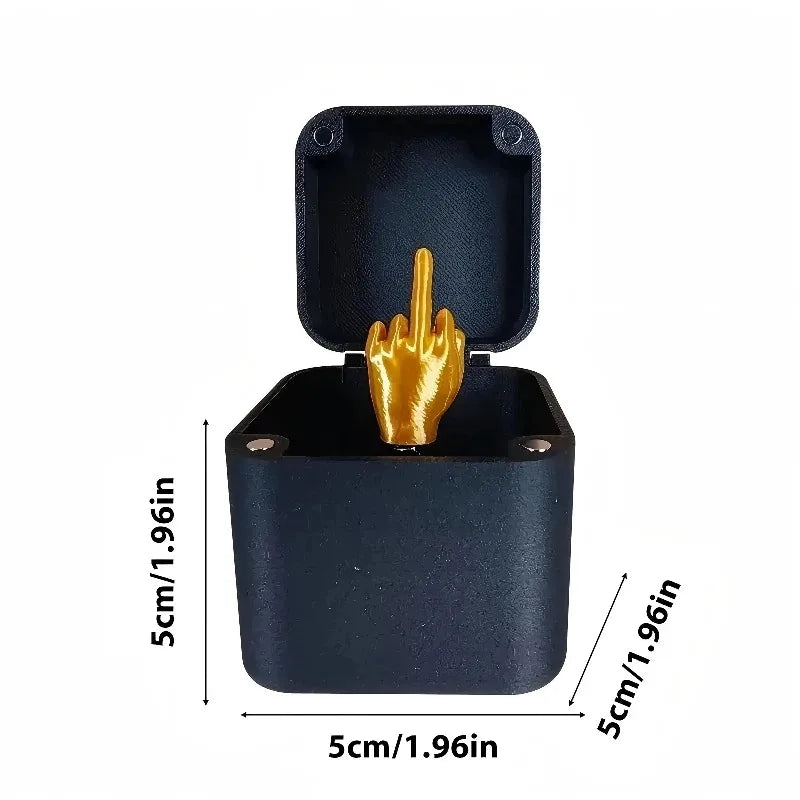 Funny Middle Finger in Box - Desk Decor Gag Gift for Halloween