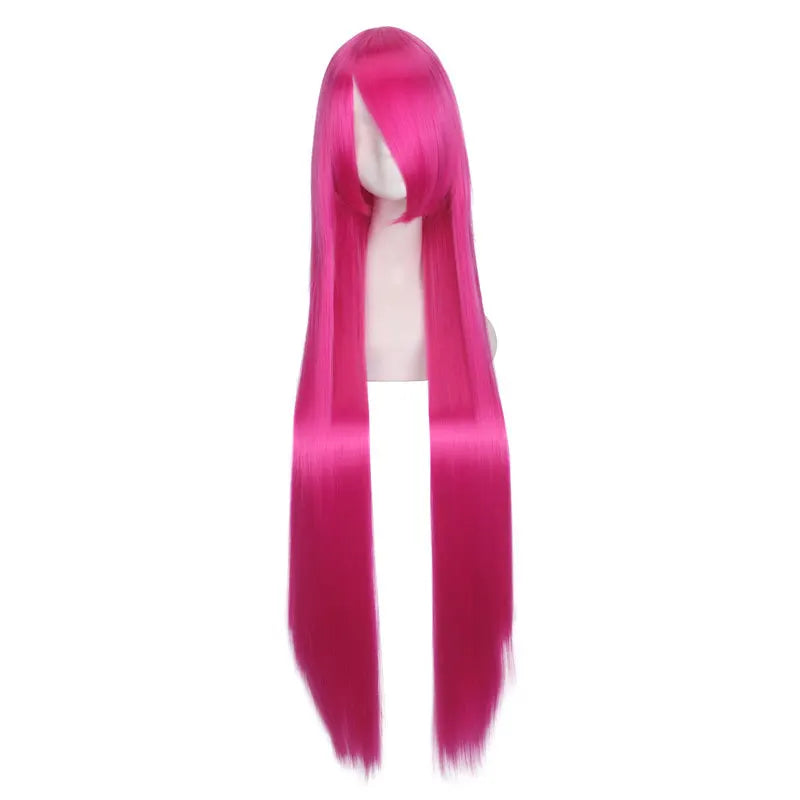 40inch colored straight bangs women's synthetic wig, Halloween makeup