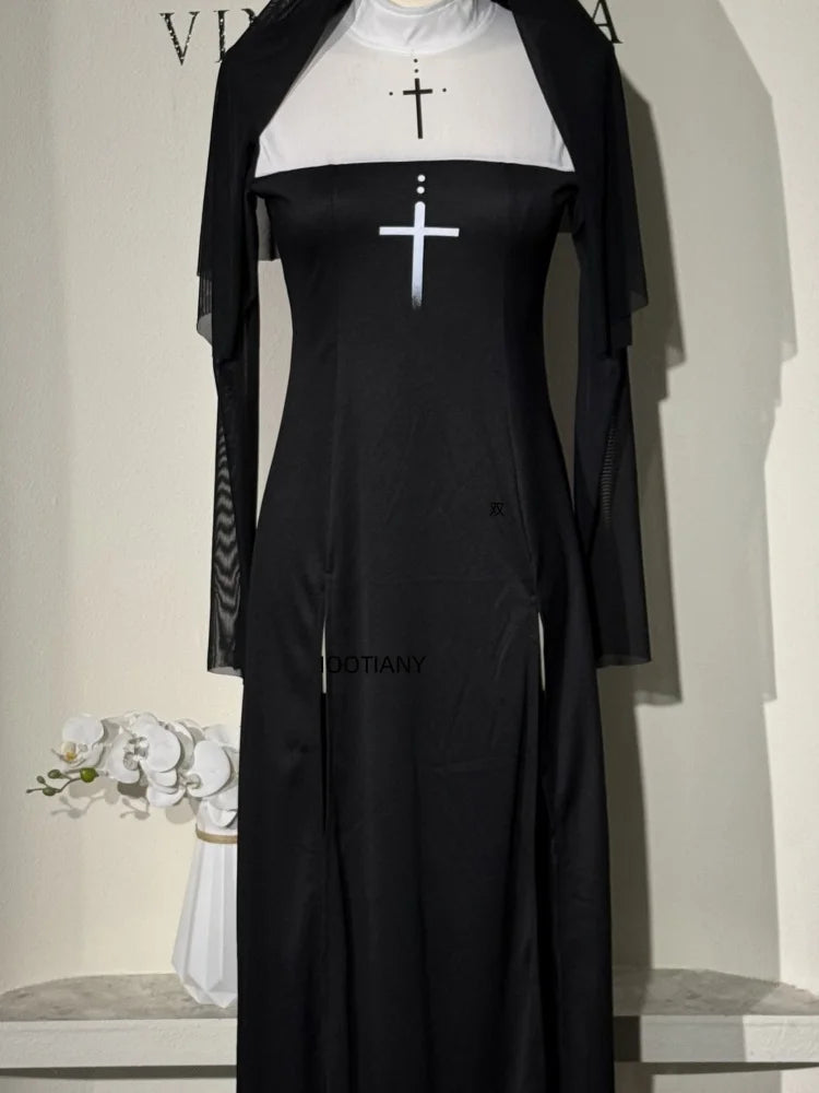 Cute Anime Nun Costume: Sexy Halloween Sister Cosplay Dress