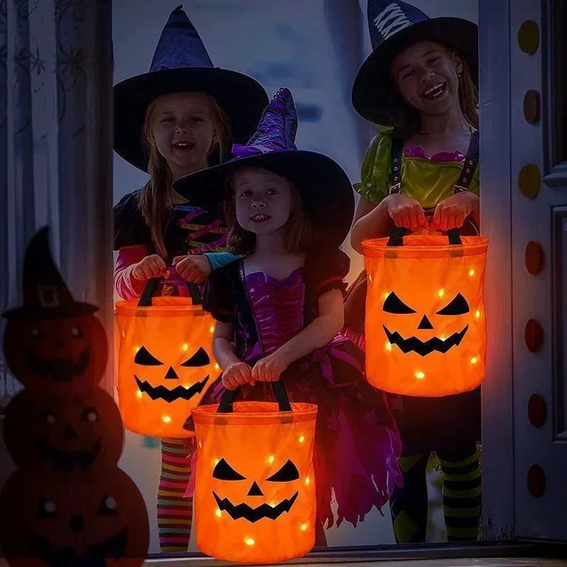 LED Halloween Pumpkin Trick-or-Treat Bucket