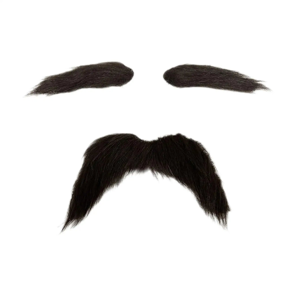 2Pcs Fake Mustache and Fake Eyebrows DIY Makeup False Facial Hair