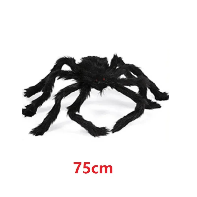 Giant Spider Web with Plush Spider: Halloween Party Decor