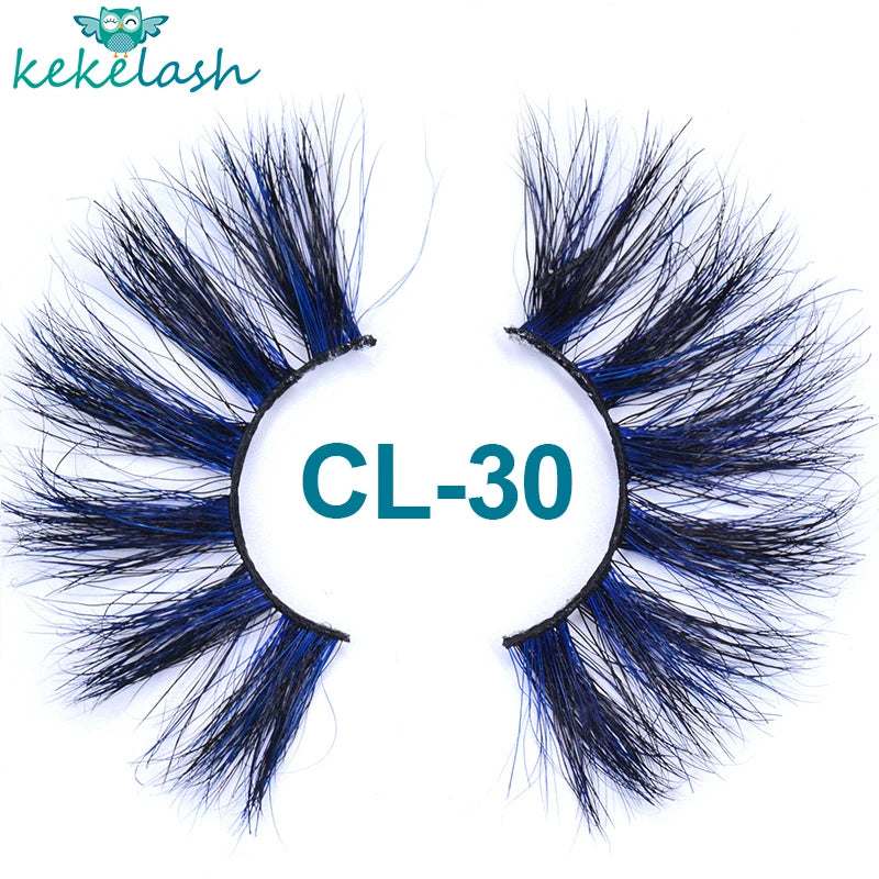 Kekelash halloween colored rainbow real mink eyelash lashes