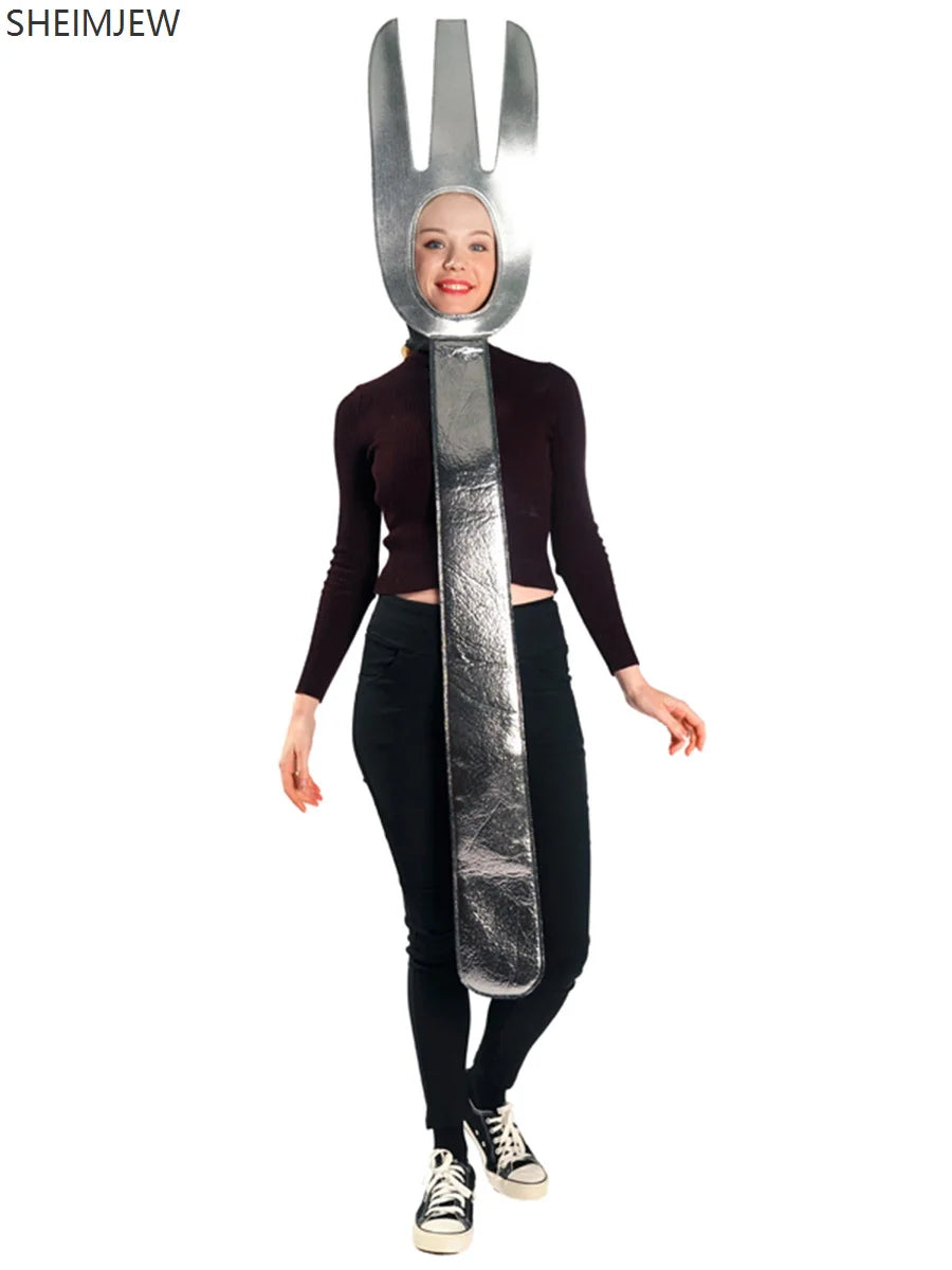 Knife Fork Spoon Tableware Costumes: Adult Halloween Couples Set