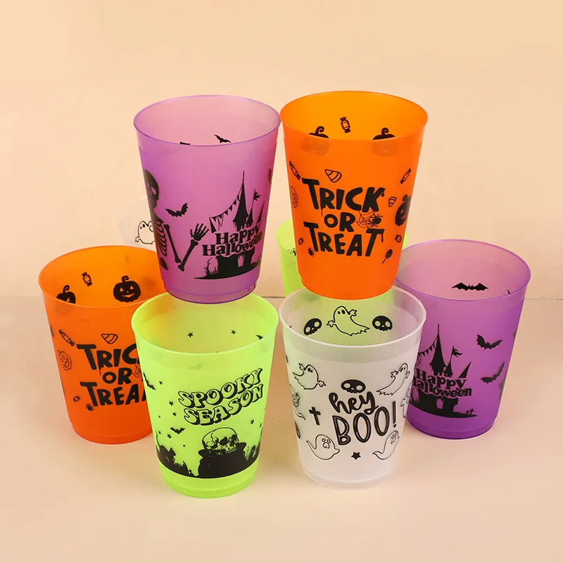 8-24PCS Boo Skull Plastic Cups: Spooky Halloween Party Drinkware