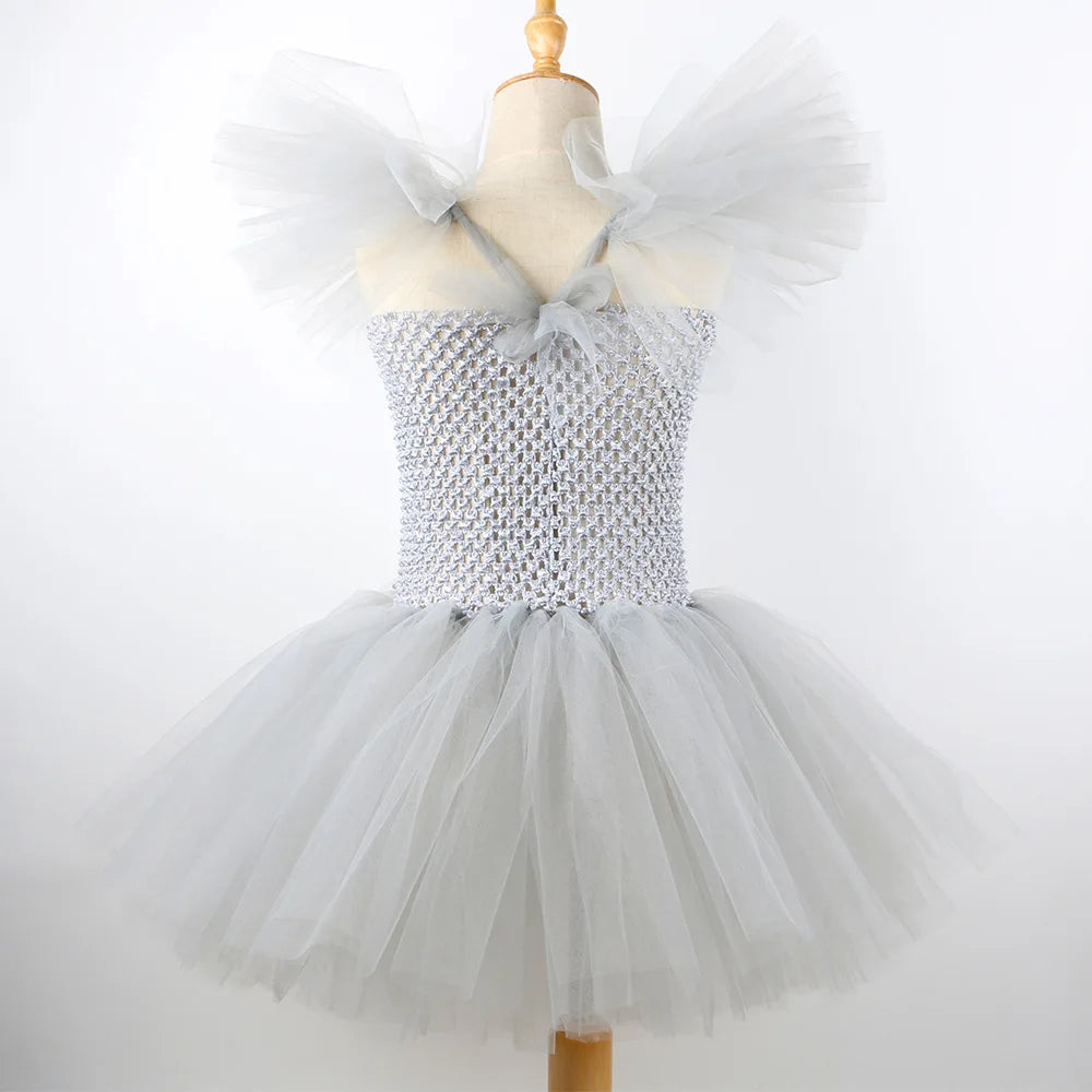Gray Joker Costume Tutu Dress Creepy Clown