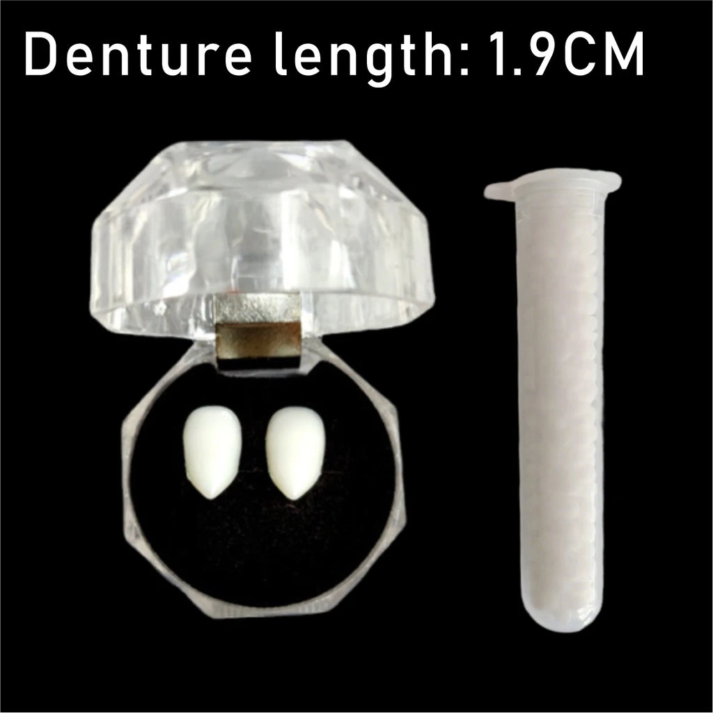 Vampire Fangs Fake Teeth: 1/4 Pairs Resin Cosplay Props with Glue