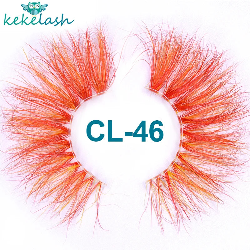 Kekelash halloween colored rainbow real mink eyelash lashes