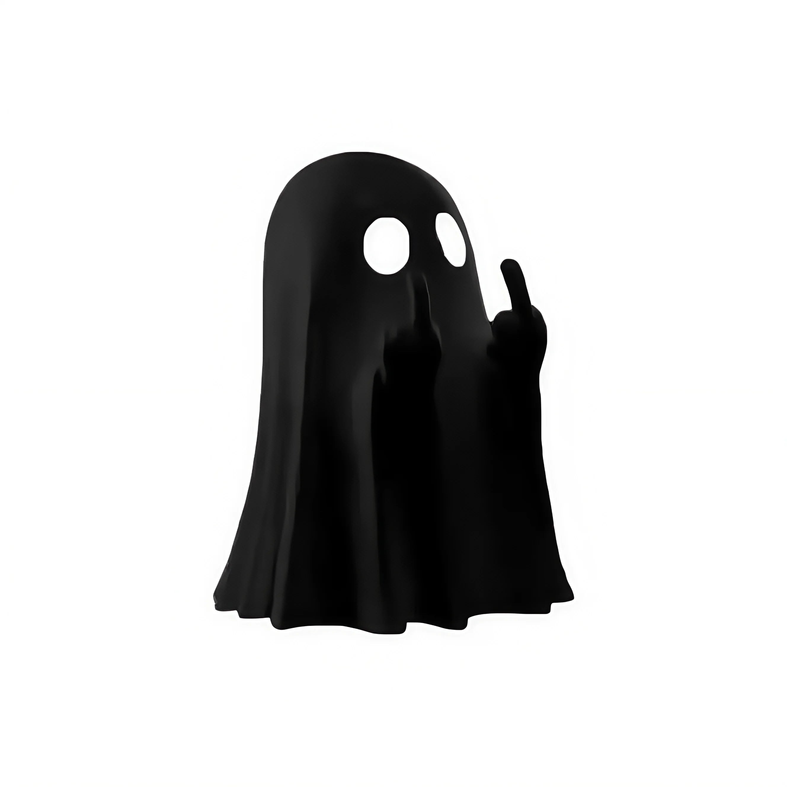 Cute Middle Finger Ghost Statue: Spooky Halloween Shelf Figurine