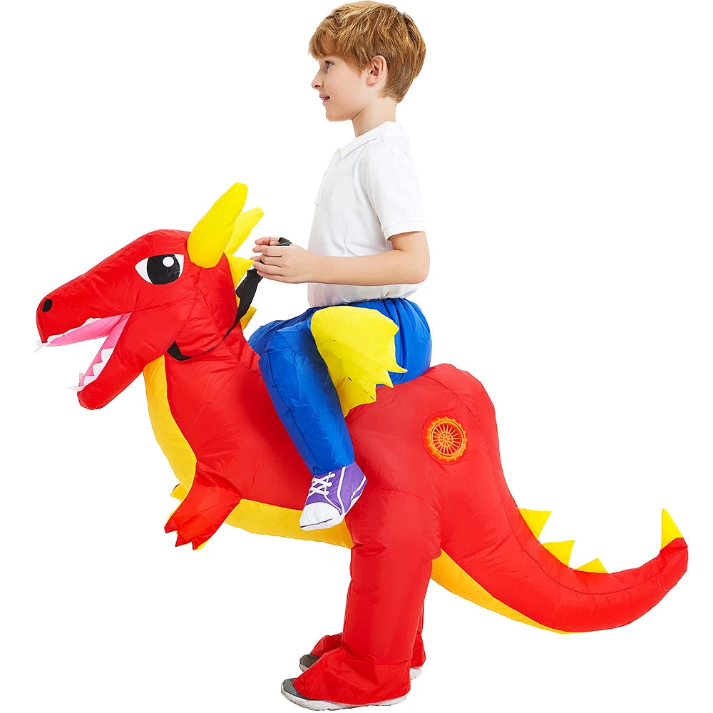 Kids Inflatable Mascot Costumes: Dinosaur, Unicorn, Rooster for Halloween Cosplay