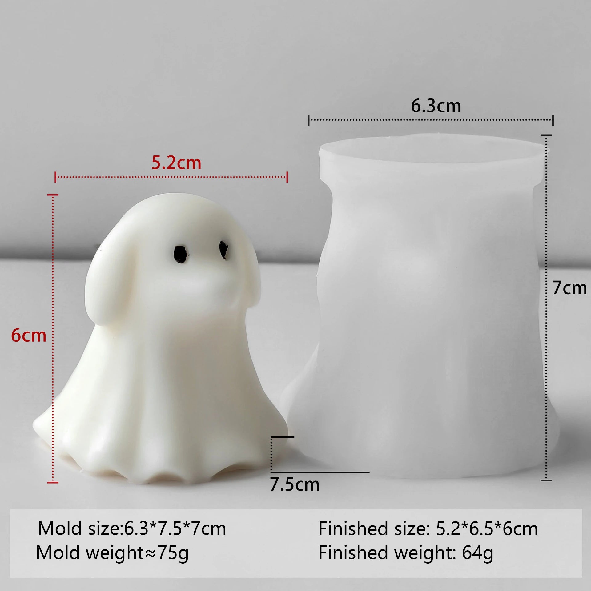 Halloween Ghost Candle Silicone Mold DIY Spooky Cat Dog Decor Silicone Mould Pumpkin Craft Wax Resin Home Party Decoration