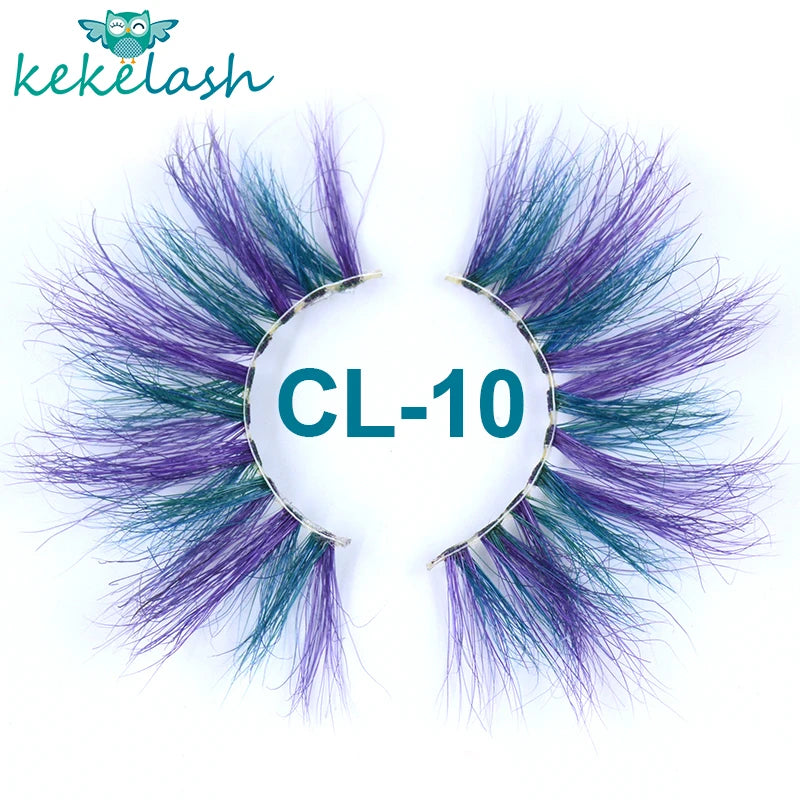 Kekelash halloween colored rainbow real mink eyelash lashes