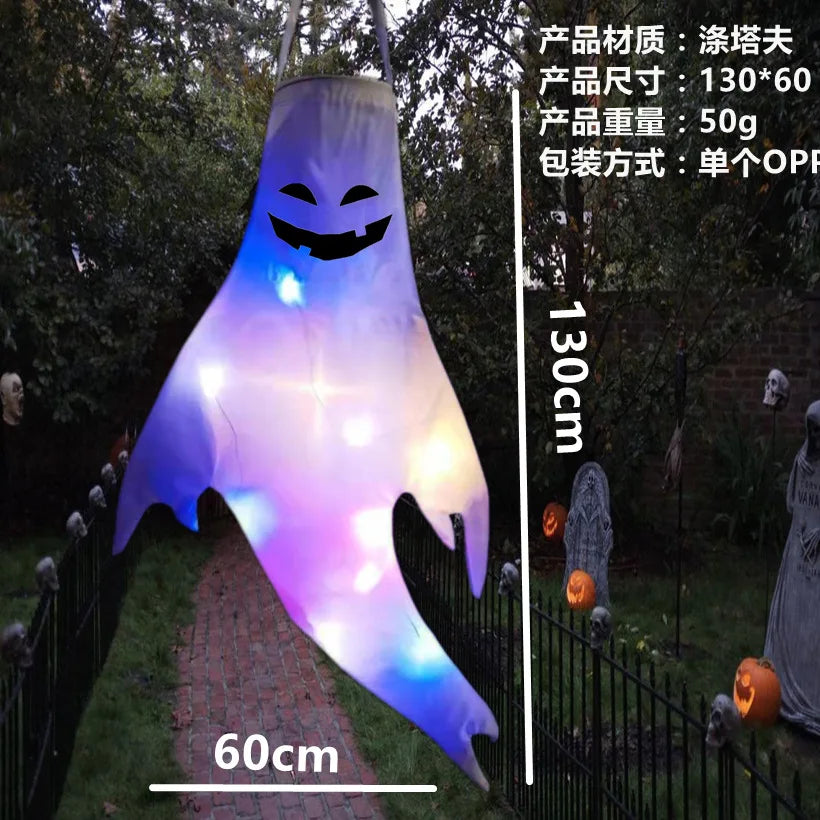 LED Luminous Hanging Ghost: Scary Halloween Party Prop