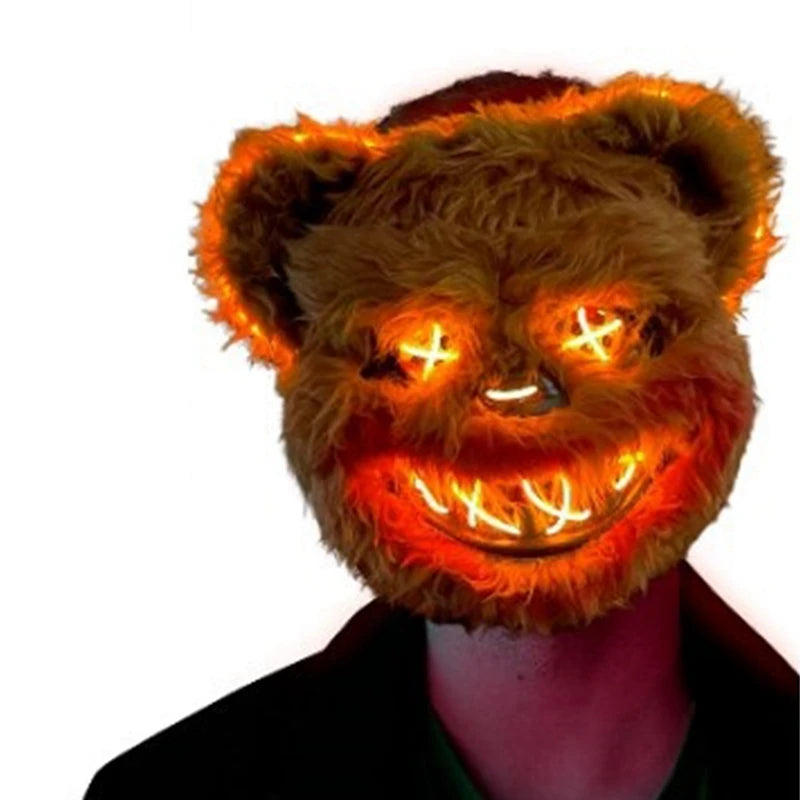 LED Bloody Rabbit/Bear Horror Face Mask: Halloween Cosplay Prop
