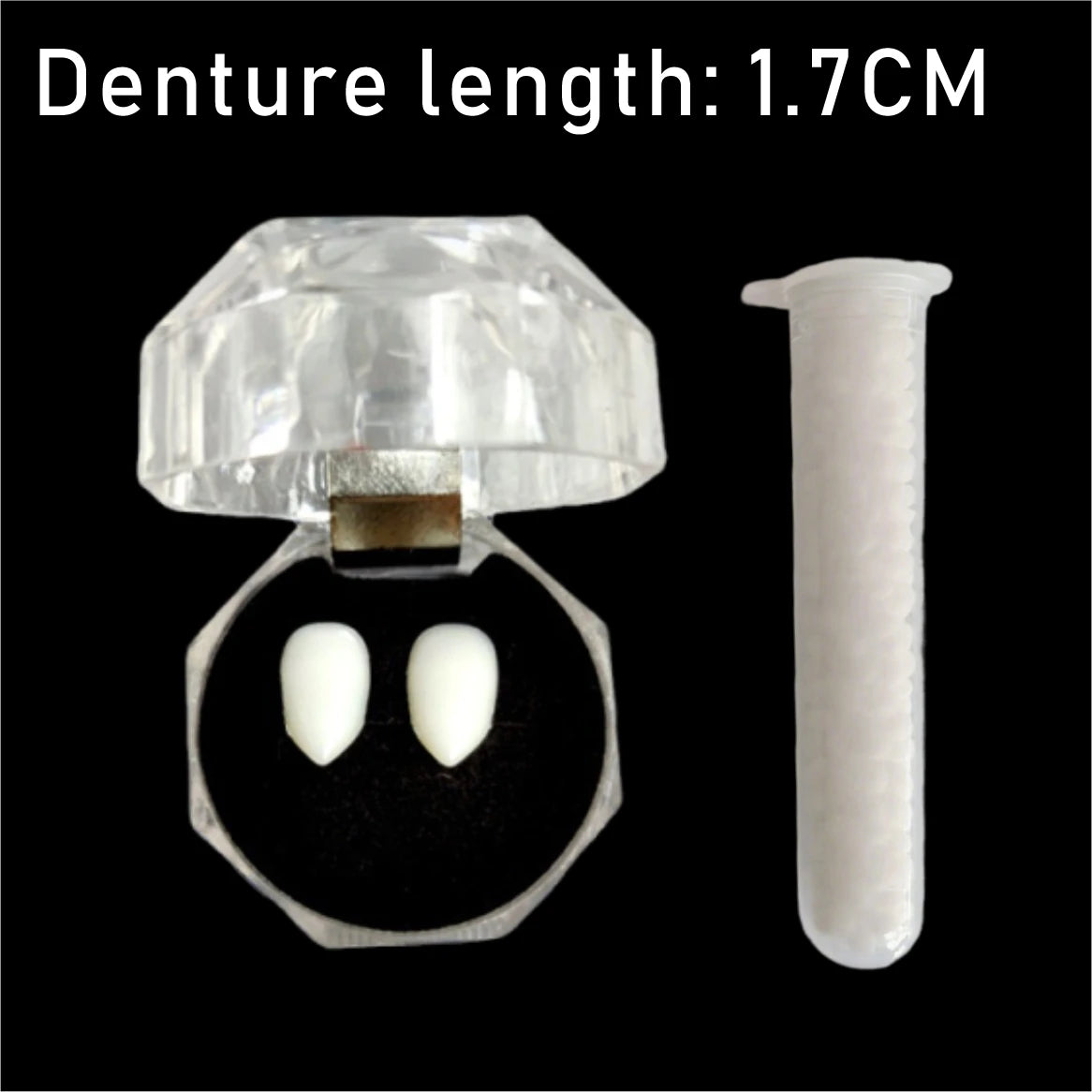 Vampire Fangs Fake Teeth: 1/4 Pairs Resin Cosplay Props with Glue
