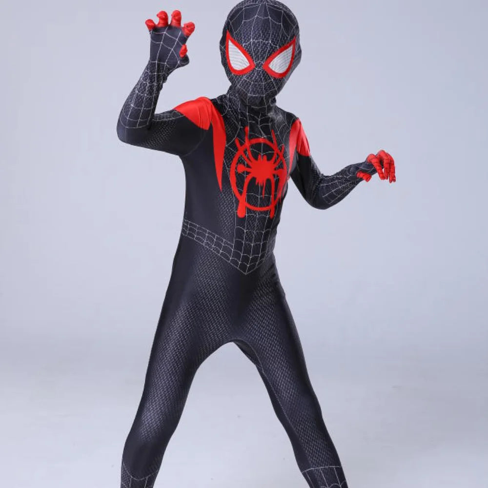 Anime Spiderman Kids Cosplay Costumes Miles Morales Spider Man Jumpsuit