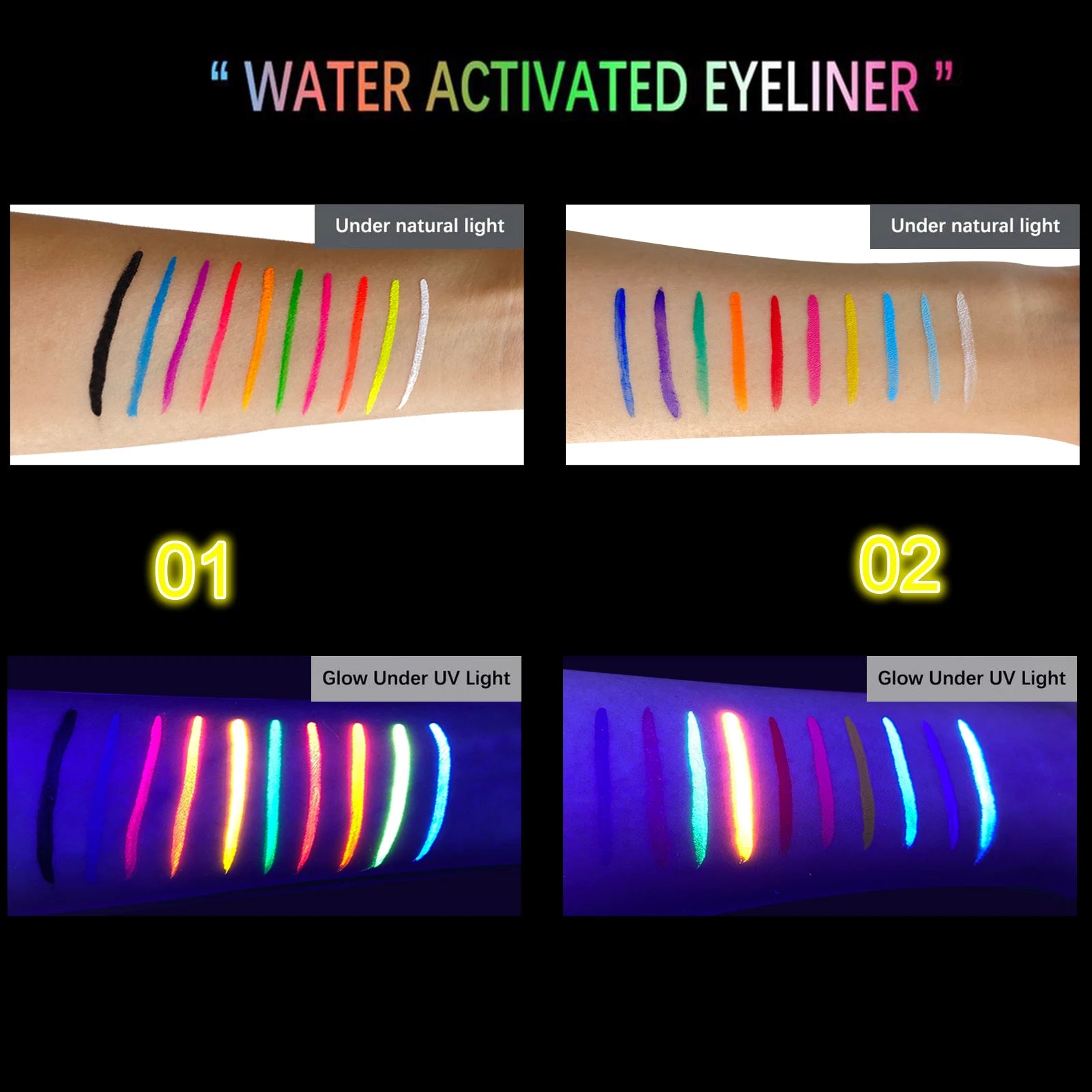 10-Color UV Neon Glow Face & Body Paint: Fluorescent Halloween Art Kit