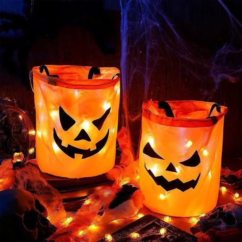 LED Halloween Pumpkin Trick-or-Treat Bucket