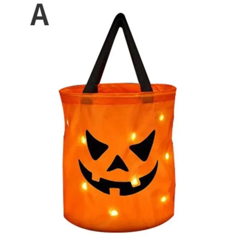 LED Halloween Pumpkin Trick-or-Treat Bucket