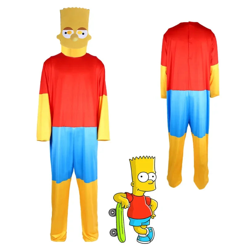 Simpsons Family Cosplay Costume: Lisa, Bart, Homer, Marge Halloween Dress
