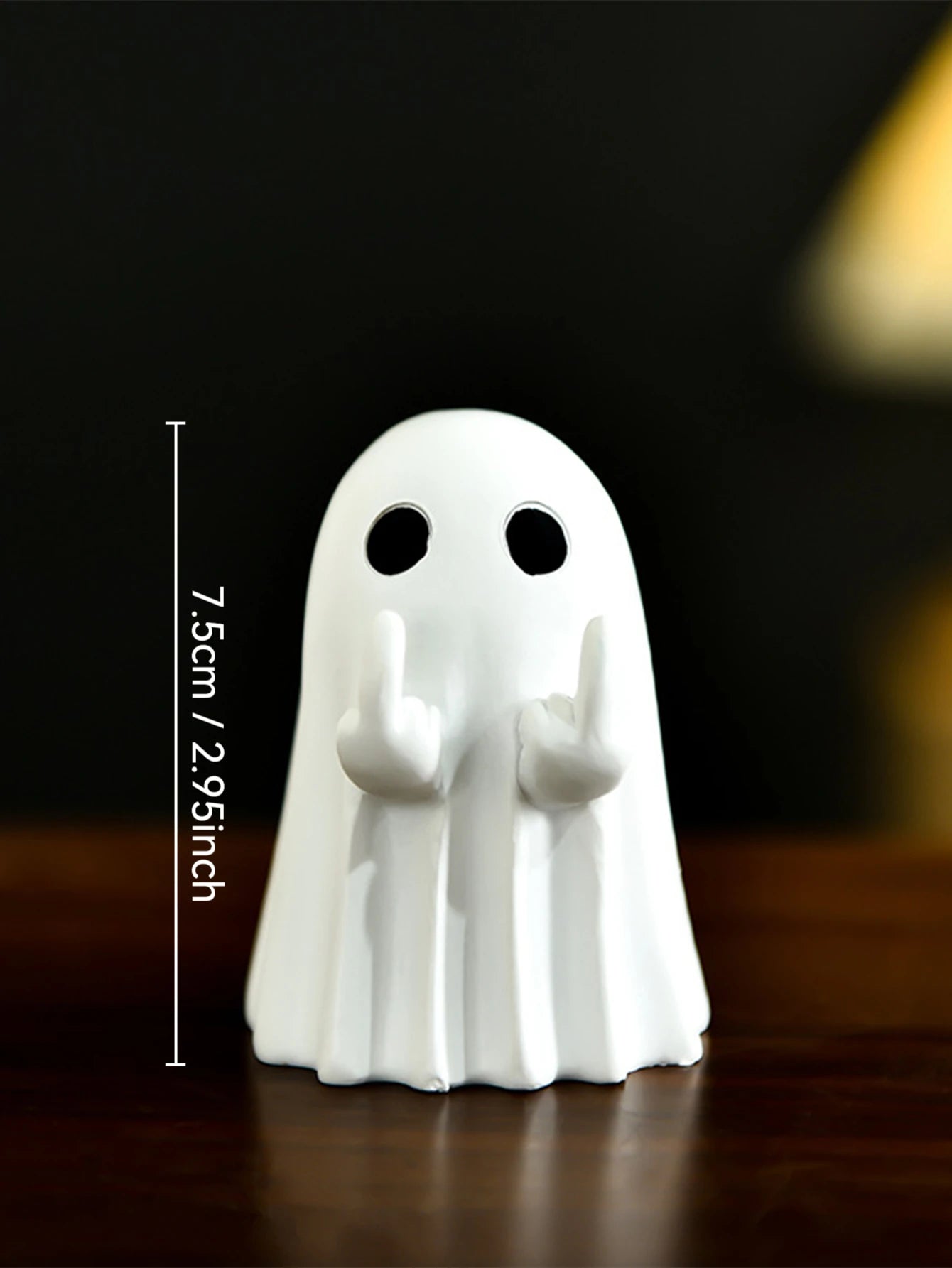 Middle Finger Cute Ghost Statue, Ghosts Small Scary Ghost Figurines