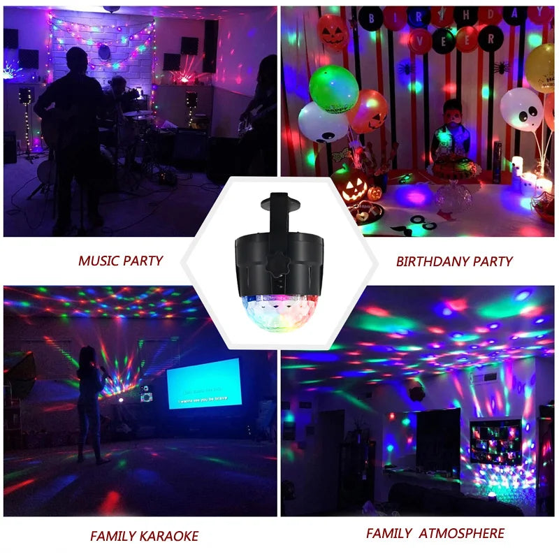 RGB Disco Ball Lamp: Strobe Party Light with Remote