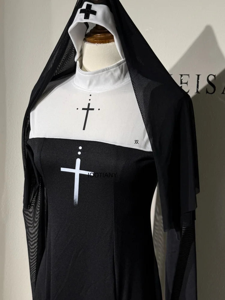 Cute Anime Nun Costume: Sexy Halloween Sister Cosplay Dress