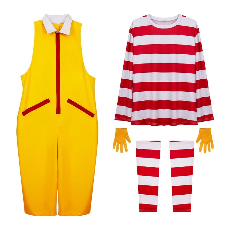 Yellow Uncle Clown Jumpsuit: Parent-Child Cosplay Costume