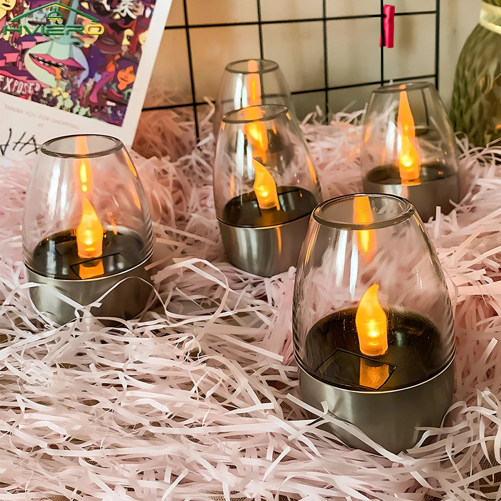 Solar LED Candle Lamp: Halloween Outdoor Decor Light