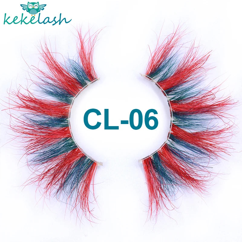 Kekelash halloween colored rainbow real mink eyelash lashes