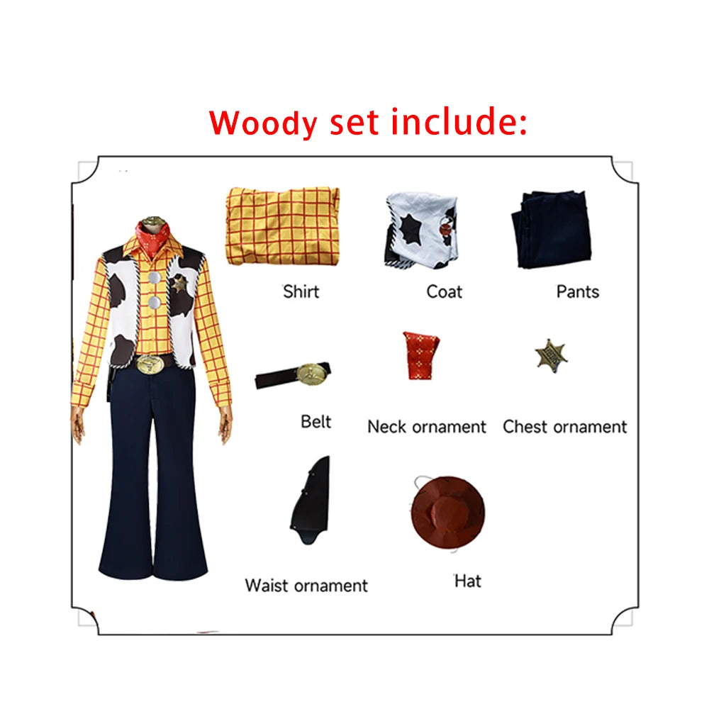Toy Story Woody & Jessie Couple Cosplay Set: Adult Halloween Uniform