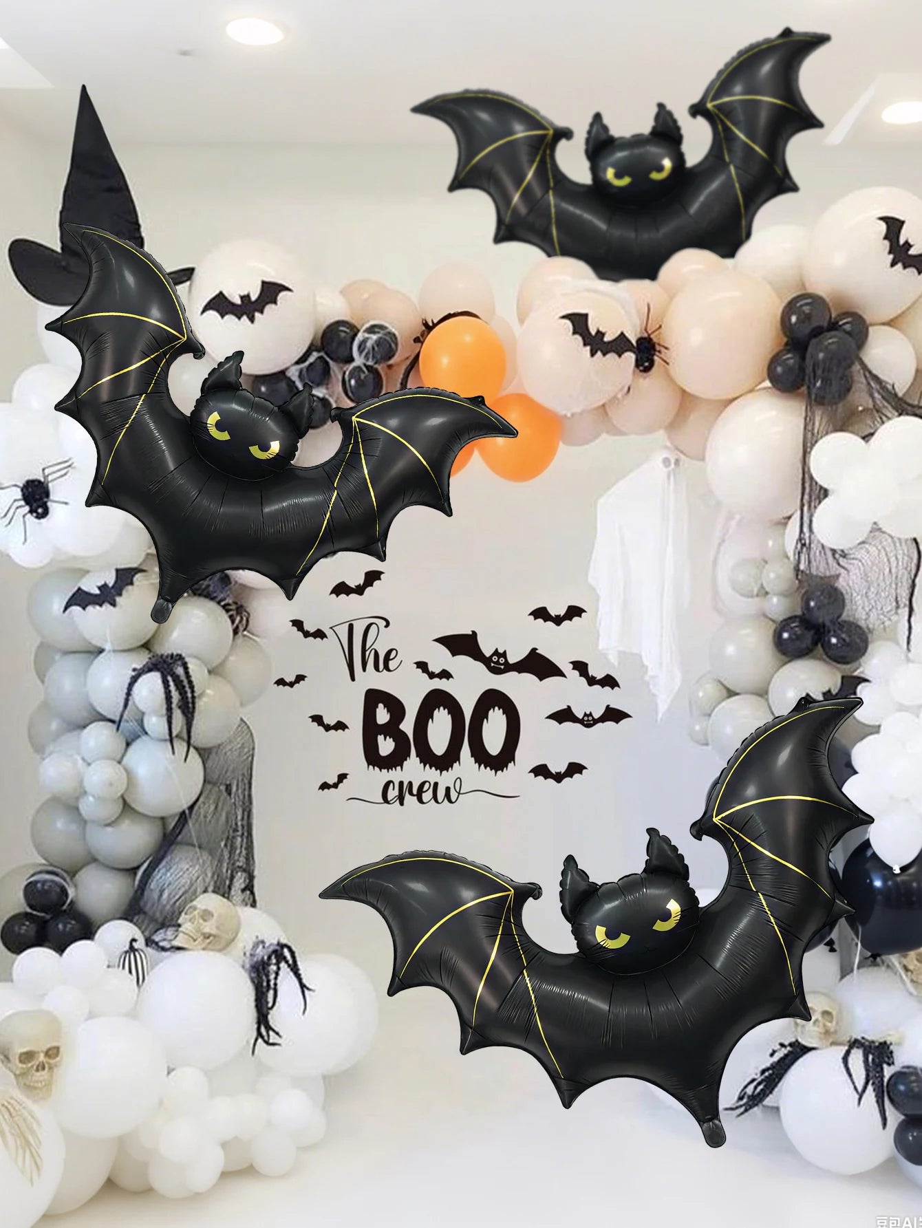 Giant Scary Bat Balloon: 42in Hanging Halloween Outdoor Decor